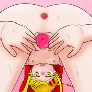 バックでくぱぁ