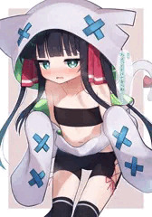 のあちゃんが胸部を見せてくれるイラスト