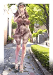千鳥格子のお姉さん💗
