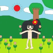 全裸のお花畑