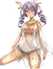 褐色ツインテールくるくる髪