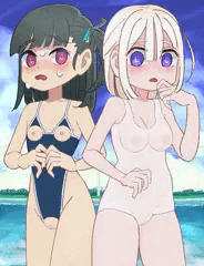 スク水女の子ふたり。