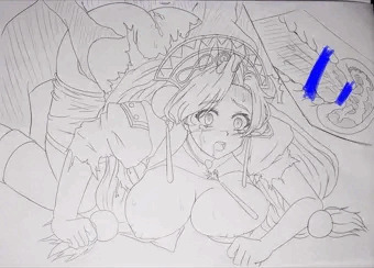 オークの苗床にされるマルローネさん。
