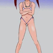 紐水着少女