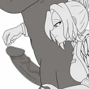 胡蝶しのぶ 尿道責め3 線画　