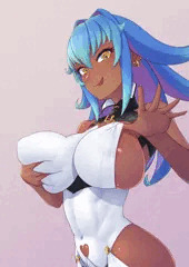青髪褐色おっぱい2