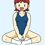 スク水オリキャラ絵（眼鏡差分あり）