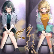 リク絵　（洋式トイレでする月村手毬/藤田ことね）