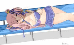 【R-18】応援しすぎて疲れちゃった水着ハツネちゃん