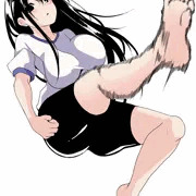 蹴り上げてる女の子