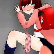 女子小学生 河川敷にて