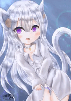 我慢する猫耳少女
