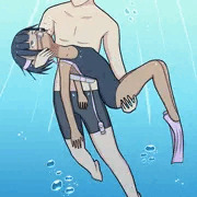 溺れた娘をお助け