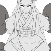 緩めのｵﾒコ　無限発射編 線画