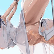 吊り下げ巨乳娘