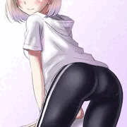 金髪女子とレギンス