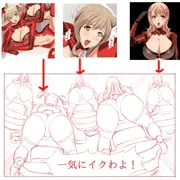 騎乗した女戦闘員が激しく腰をふり、尻を揺らす