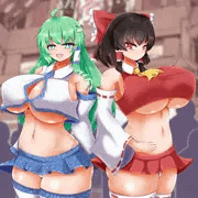 スケベな世界線で信仰を集める霊夢＆早苗さん