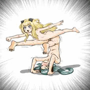 ミクさんとシユちゃんがアクロバット
