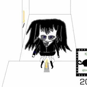 通販出荷商品を運んでいる最中に郊外の宿駅のシンボルとなっている高層建物の周辺の路地の公衆トイレで小便する黒猫的な少女