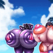 レイブンクマちゃん&ニャンスカル　エロビキニ