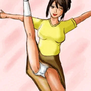 足上げお姉さん。