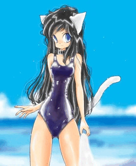 濡れると透ける特殊素材なスク水？