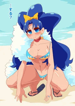 ビーチで交尾大人あおちゃん