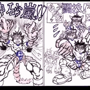 次回作の2ページマンガ『風を裂いてぶっちぎりのねね子.3(6人のねね子！編』の下書きです！