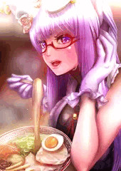 セクシーなうさ耳お姉さんとラーメン屋デート。