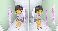 隣どうしのトイレ個室で・・・