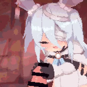 モニカちゃんが両手で優しくはさみこんでくれるアニメ