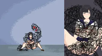悪夢屋敷・無限牢獄　敵敗北エロシーン基本アニメーション06