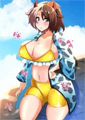 牛崎潤美さんと海にきた