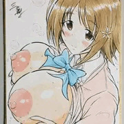 ミニ色紙にもちぱいかな子