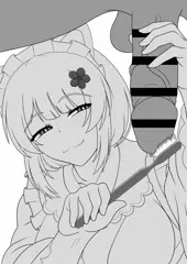 戌亥とこ　尿道歯ブラシ　線画