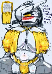 うちのこラクガキ　コノハさんと金のれん金どし