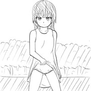 子供がパンツを見せてくれるが隣にラッパーに絡まれる絵を描きました