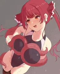 🍣マリン船長　競泳水着、タコ触手乳首責め
