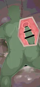 オークに覆いかぶさられて無慈悲に中出しアニメ