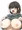 地味系ジト目の眼鏡っ娘がしかめっ面でセーターめくりおっぱい見せ