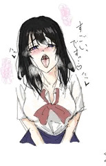 清楚系少女のフェラ顔