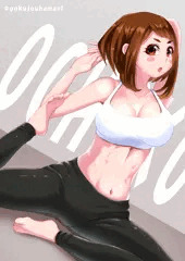 ヨガで汗かくセクシーなお茶子【僕のヒーローアカデミア】