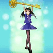 大きな鍵を使う魔法少女（白タイツ差分付き）