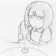 鉛筆書きで花子さんのオナホこき