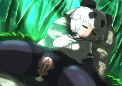 お昼寝中のジャイアントパンダちゃん。