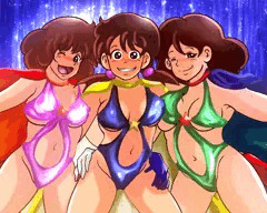 ３人揃ってヒーローごっこ
