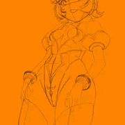 ラト困り笑顔ラフ画