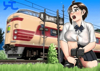 記念撮影をしようとしてセッティング中にタイミングを逃す鉄JK