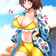 牛崎潤美さんと海にきた